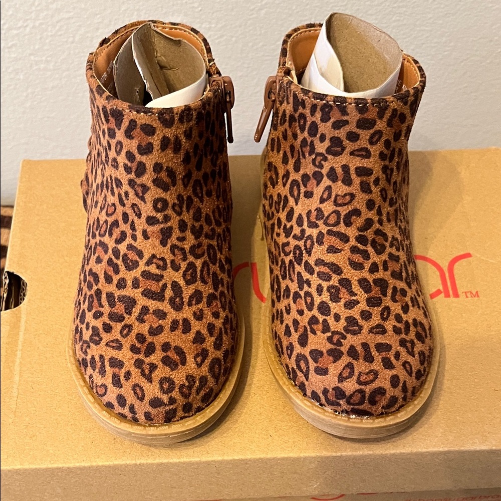 Brand new! Toddler girl Sugar Leopard Print Kids Ankle Boots!